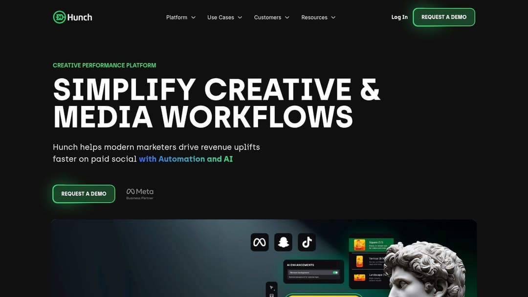 Hunch creative platform for Facebook ad optimization tools