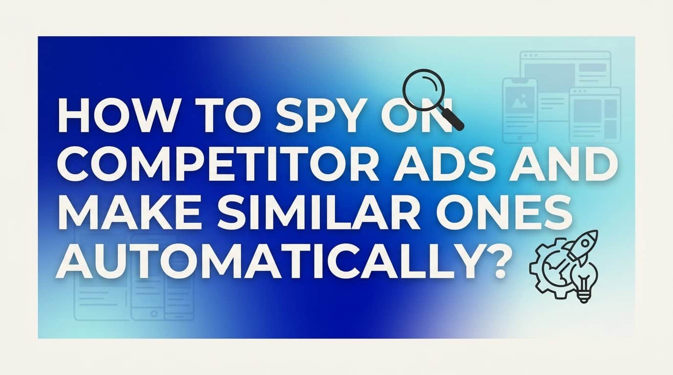How to spy on competitor ads and make similar ones automatically?