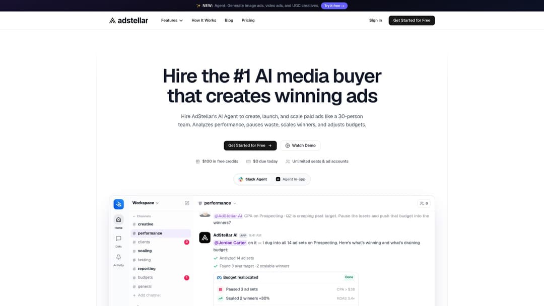 Screenshot of AdStellar website